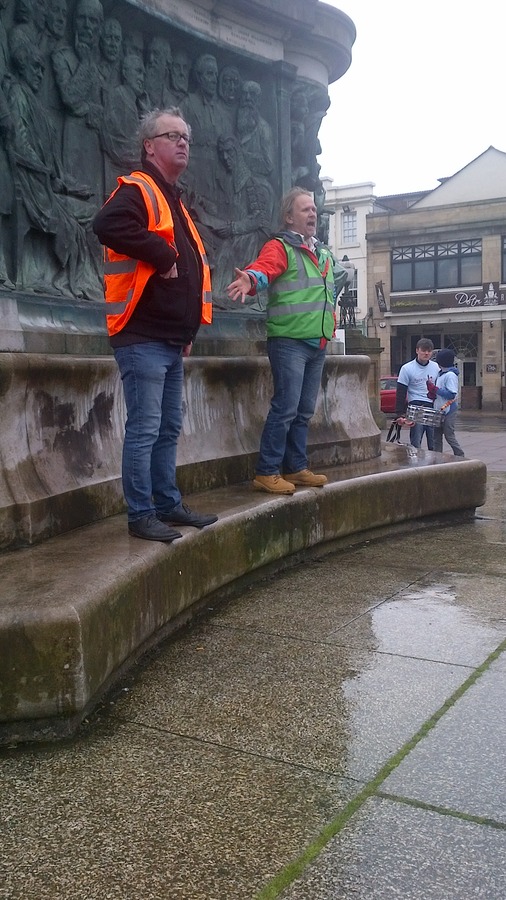 Rally at end of Lancaster May Day march 2015